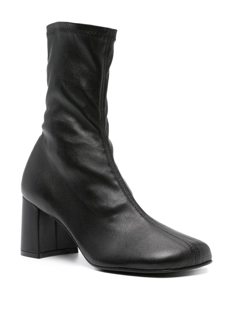 Black 75mm Ankle Leather Boots