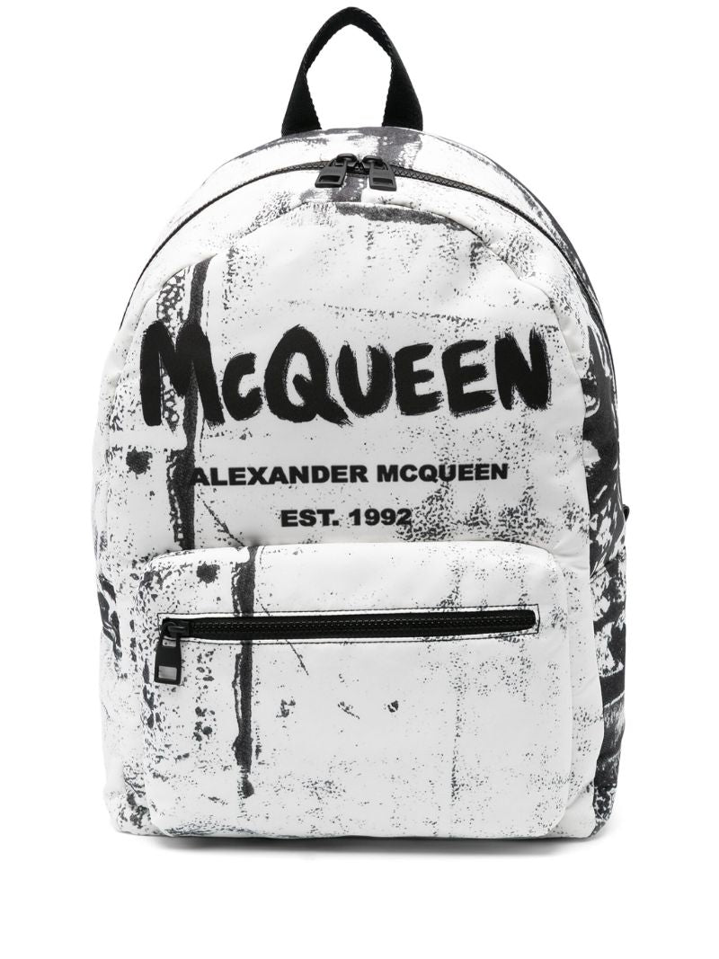 White Graffiti Metropolitan Backpack