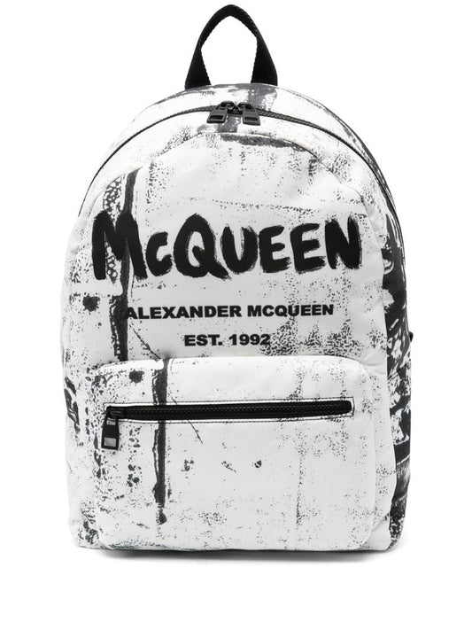 White Graffiti Metropolitan Backpack