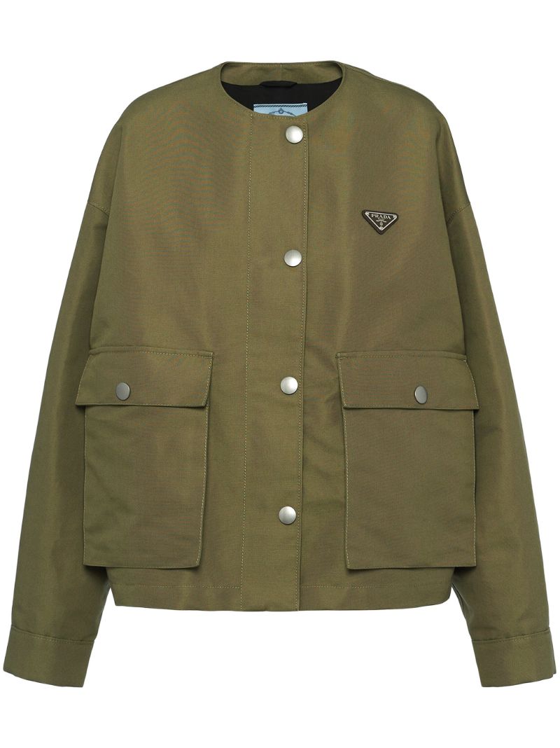 Green Triangle Logo Canvas Jacket