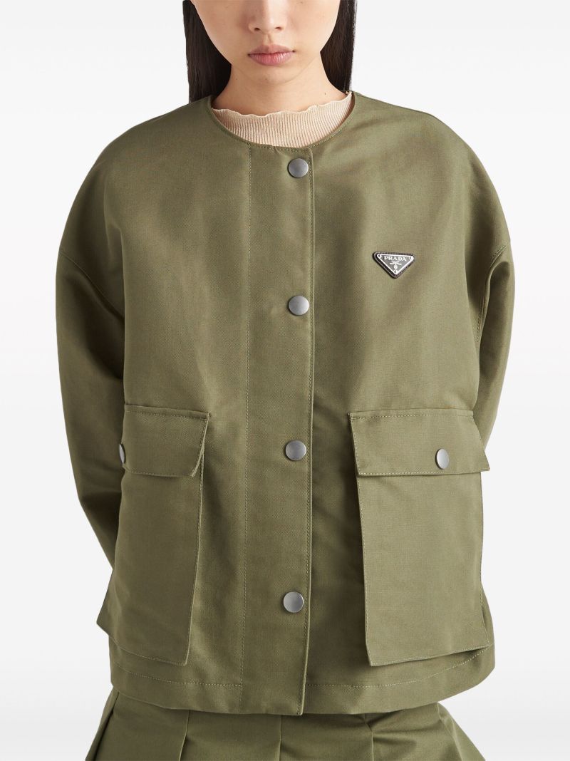 Green Triangle Logo Canvas Jacket