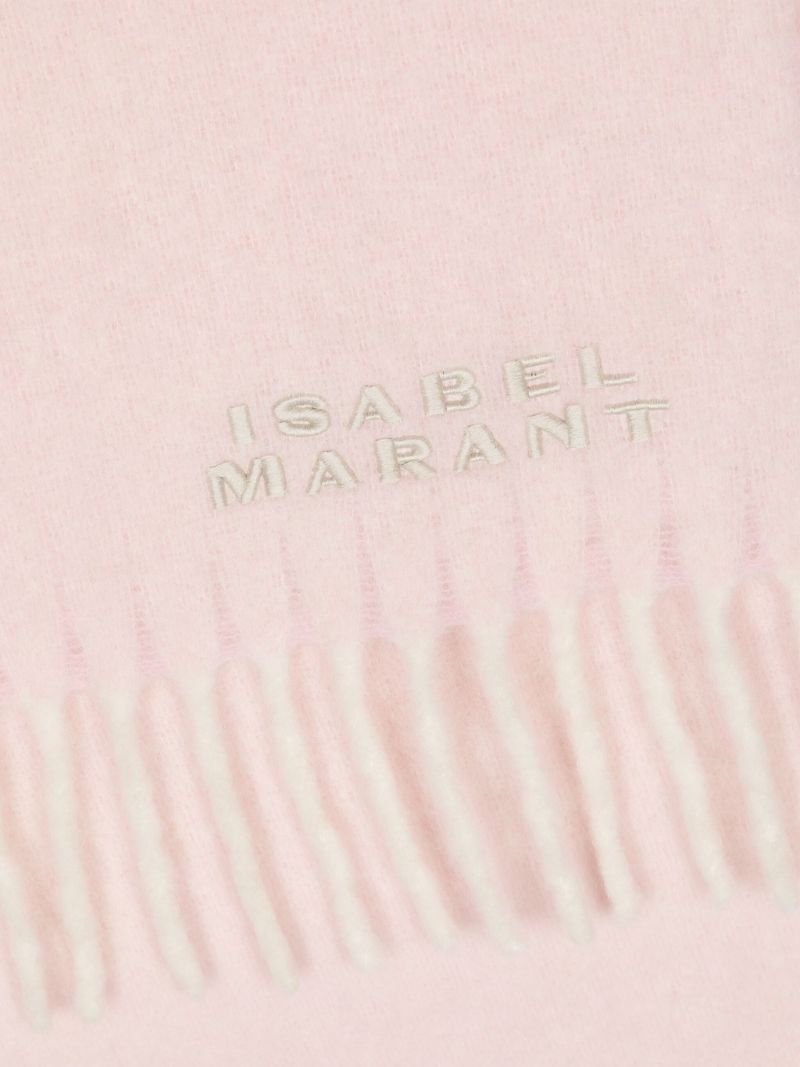 Pink Logo-embroidered Brushed Scarf