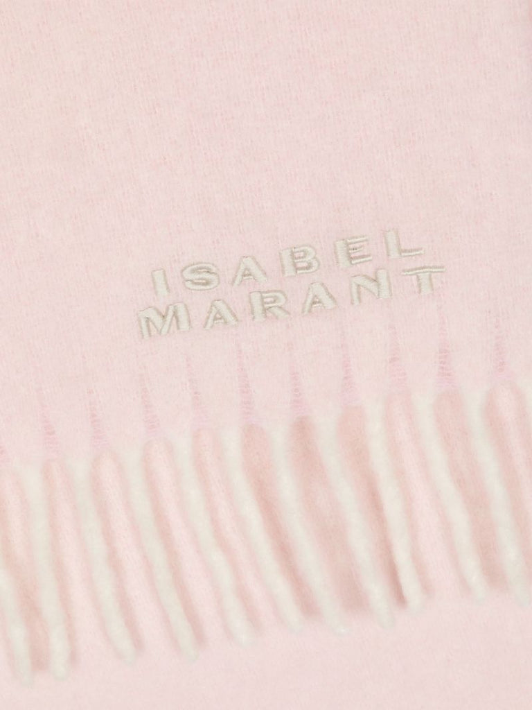 Pink Logo-embroidered Brushed Scarf