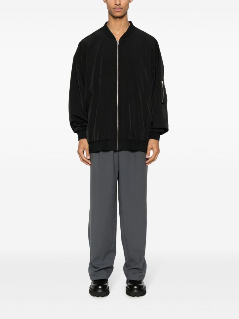 Black Twill Bomber Jacket