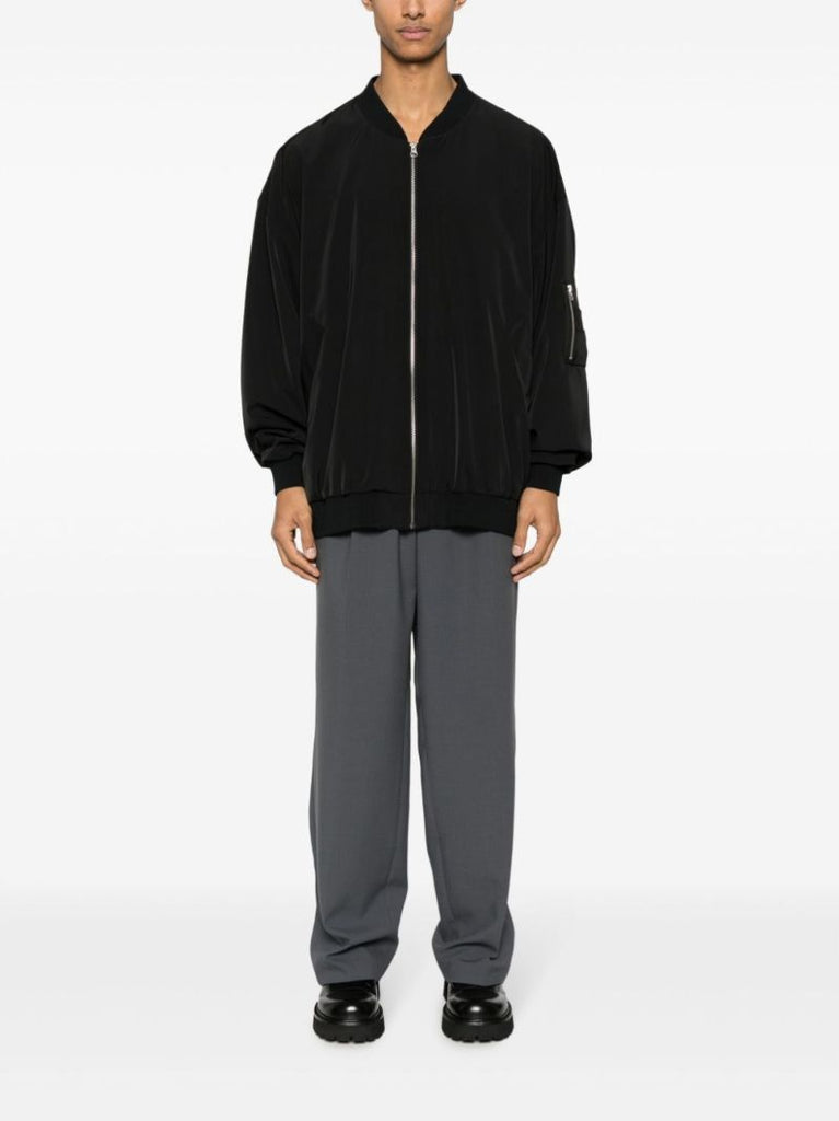 Black Twill Bomber Jacket