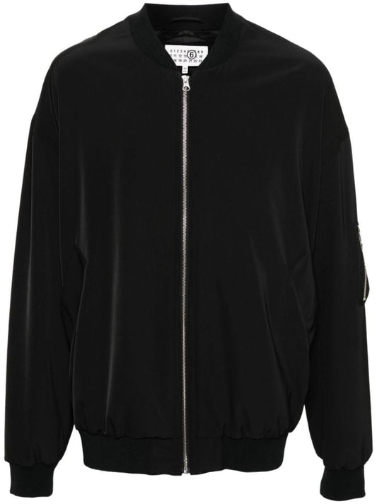 Black Twill Bomber Jacket