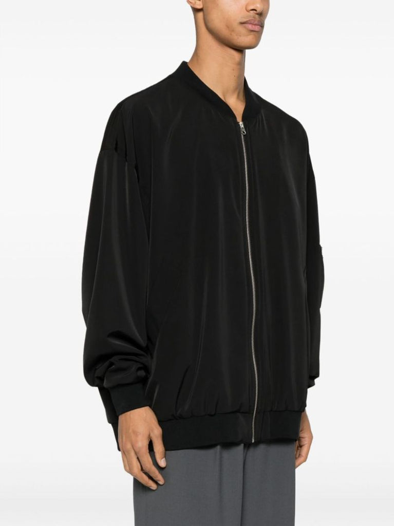 Black Twill Bomber Jacket