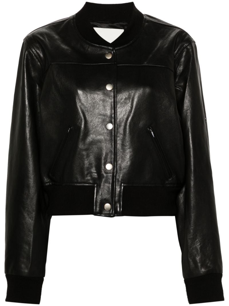 Black Leather Bomber Jacket