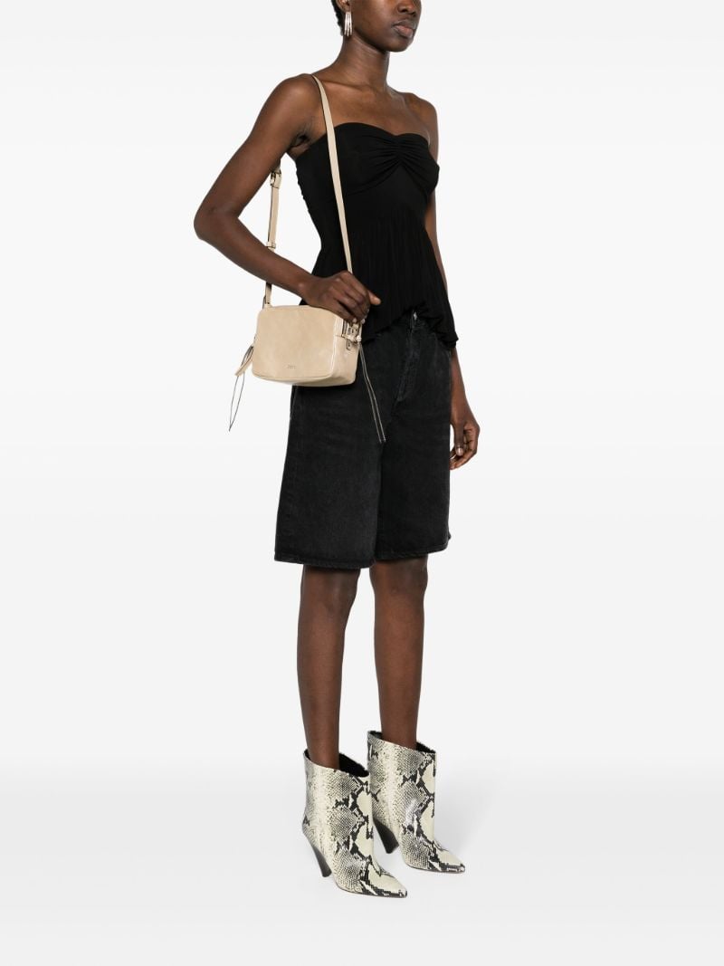 Neutral Wardy Leather Shoulder Bag