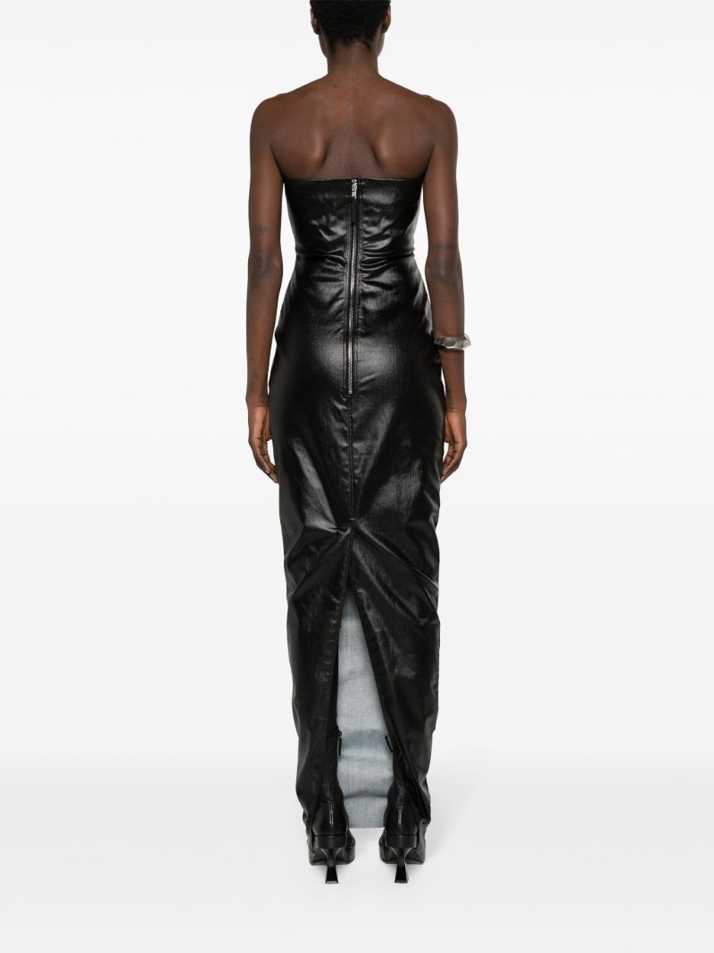 Black Prong Coated Denim Gown