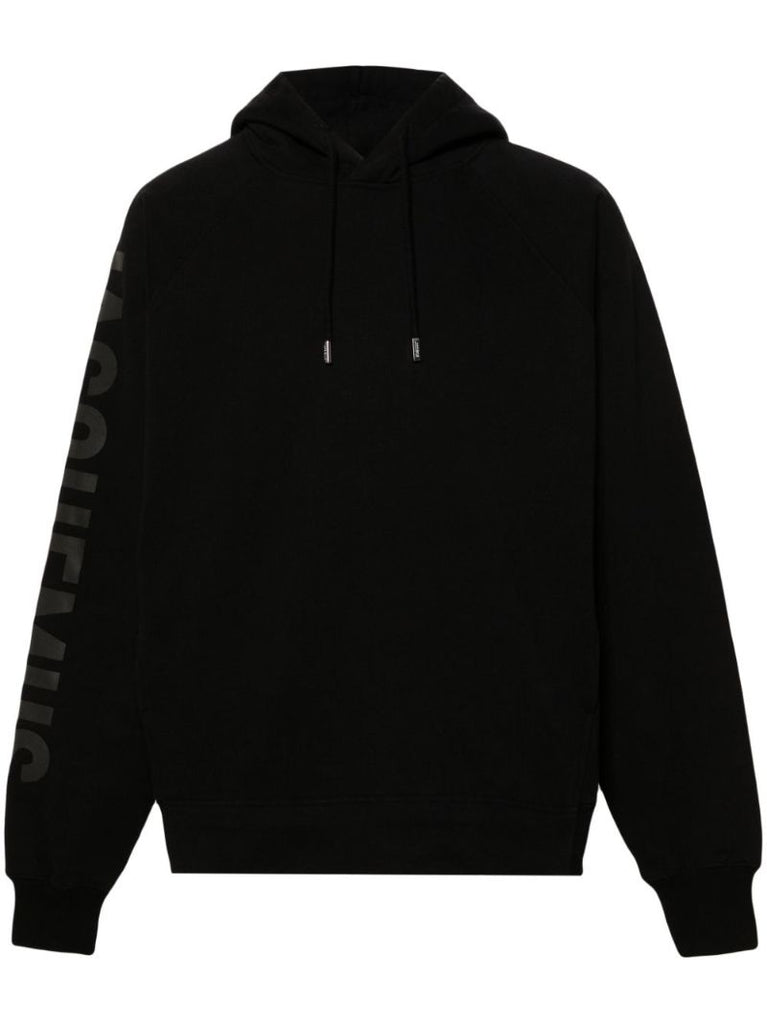 Black Le Hoodie Typo Cotton Hoodie