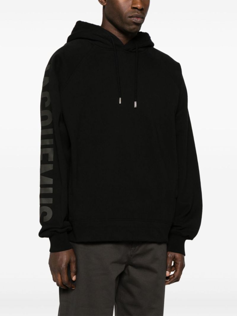 Black Le Hoodie Typo Cotton Hoodie