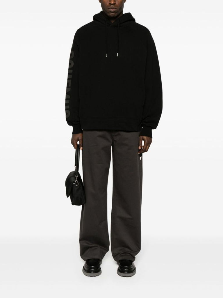 Black Le Hoodie Typo Cotton Hoodie