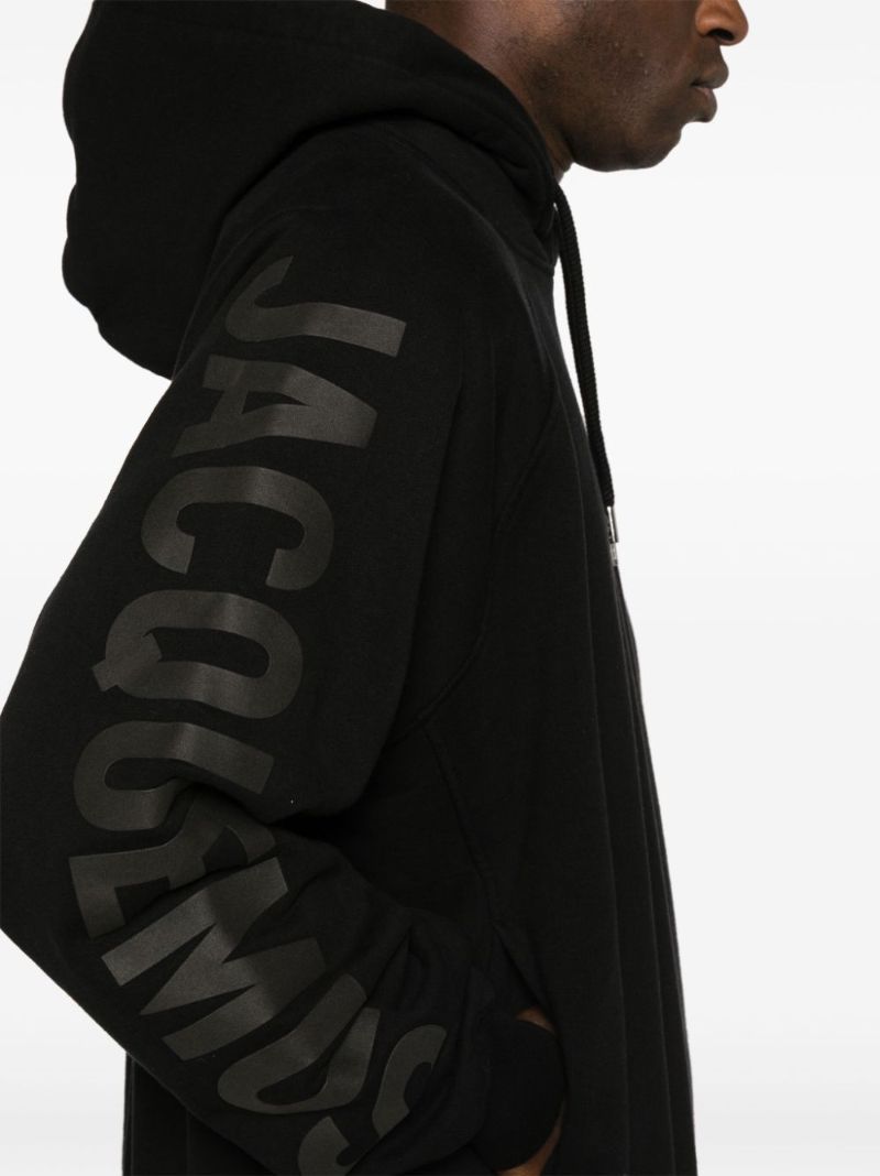 Black Le Hoodie Typo Cotton Hoodie