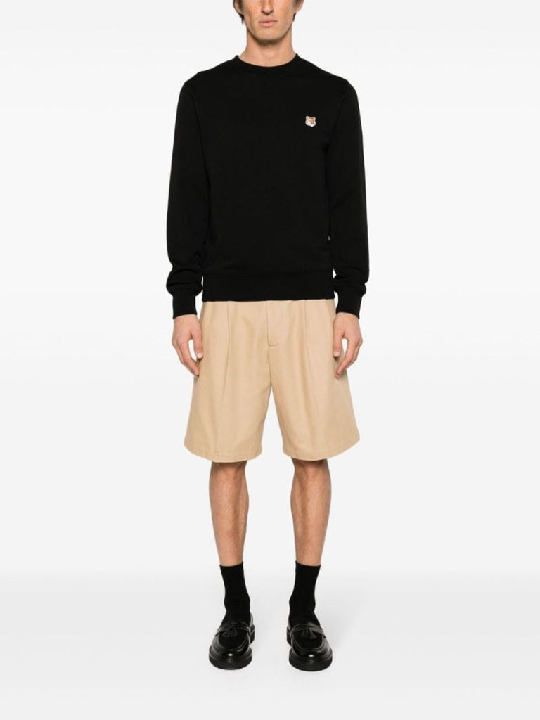 Black Fox Head Cotton Sweatshirt