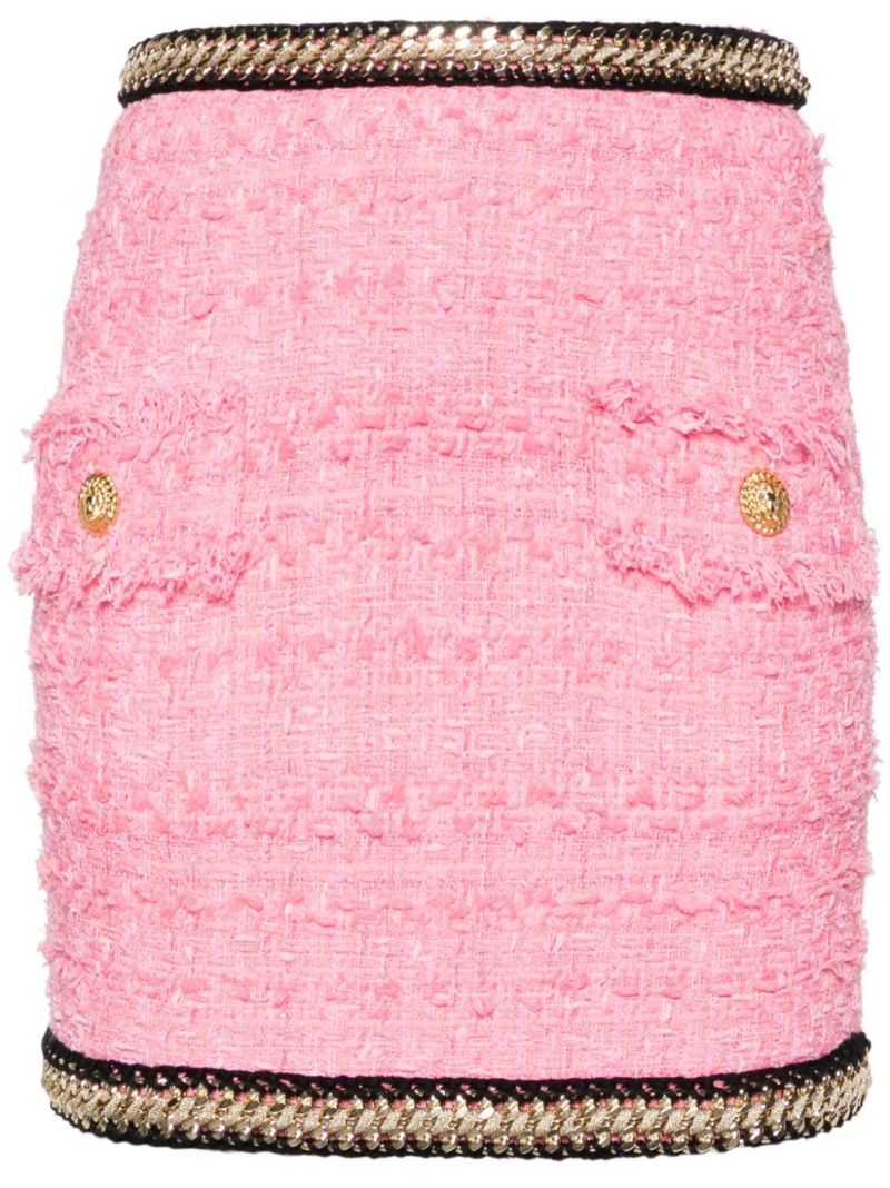 Pink Tweed Pencil Skirt