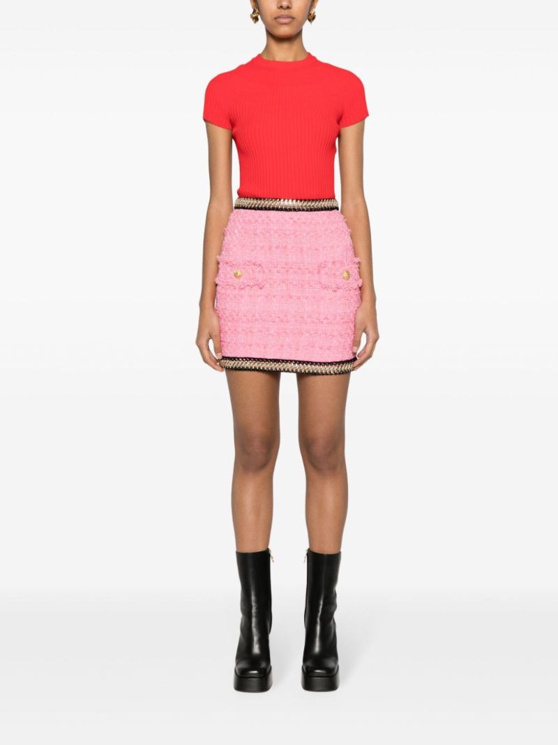 Pink Tweed Pencil Skirt