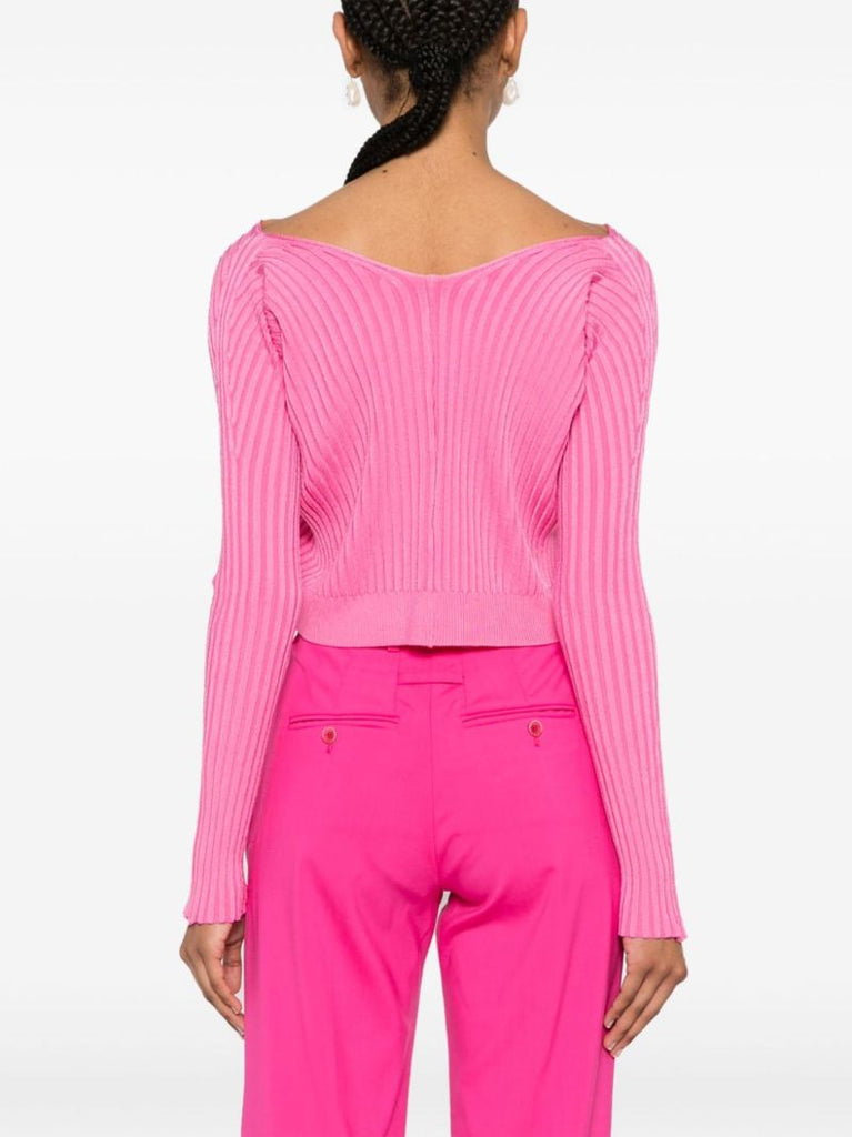 Pink La Maille PralÃ_x0083_Âº Cropped Cardigan