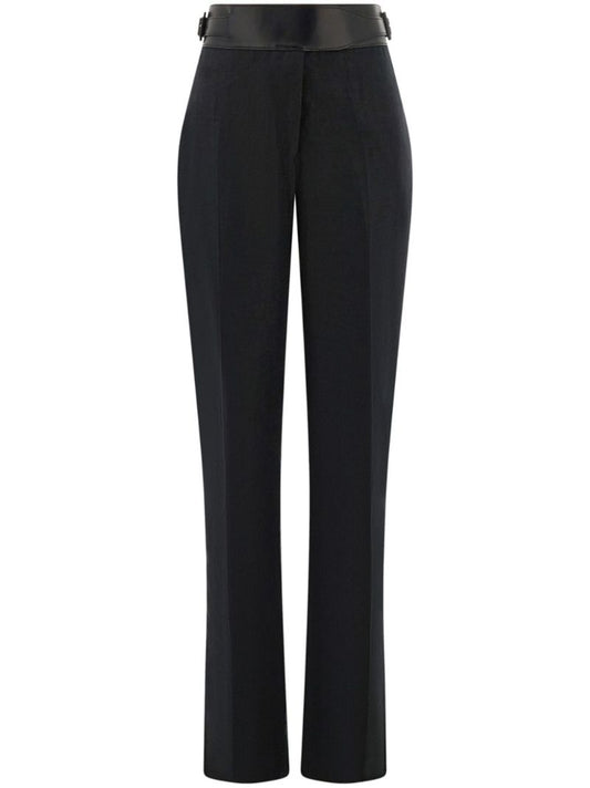 Black Straight-leg Tailored Trousers