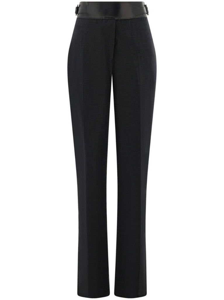 Black Straight-leg Tailored Trousers