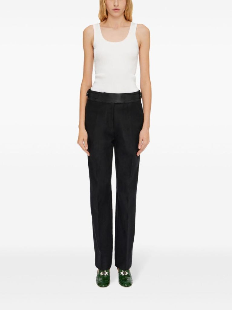 Black Straight-leg Tailored Trousers
