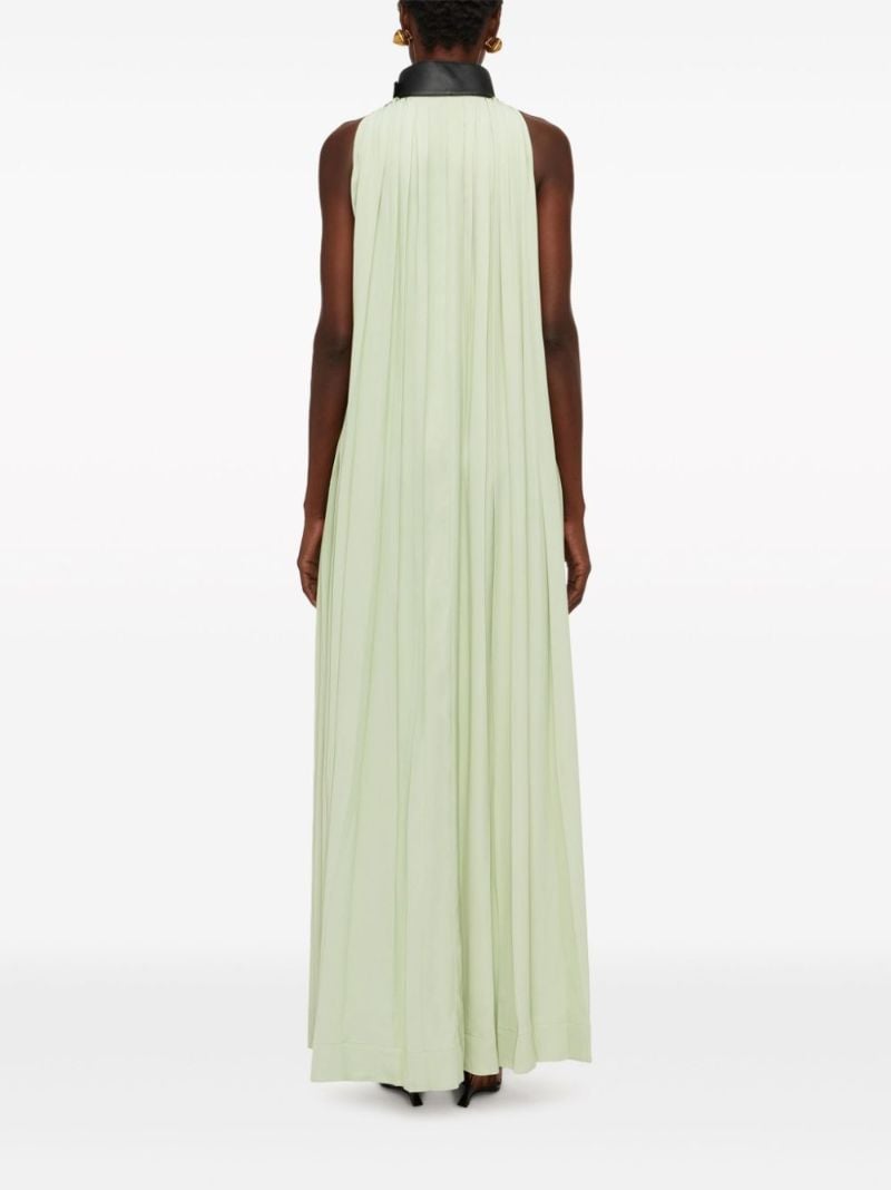 Green Collar Pleated Dress
