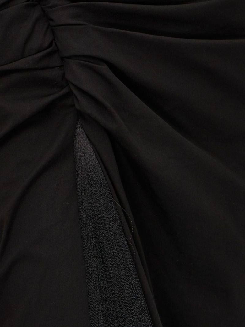 Black Gathered Halterneck Dress