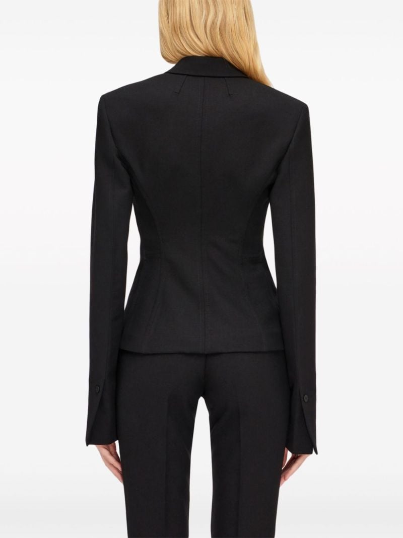 Black Pleated-sleeve Cropped Blazer
