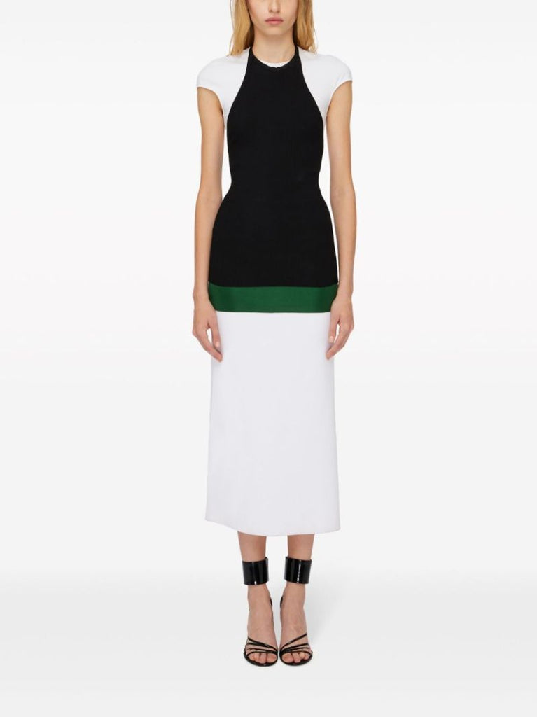 White Layered Midi Dress