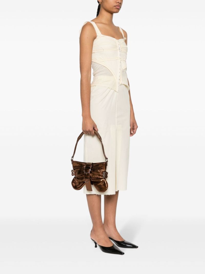 Bronze-tone Butterfly Leather Bag