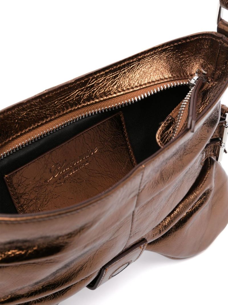 Bronze-tone Butterfly Leather Bag