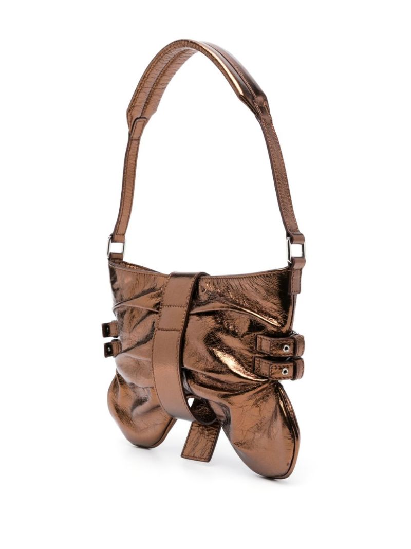 Bronze-tone Butterfly Leather Bag