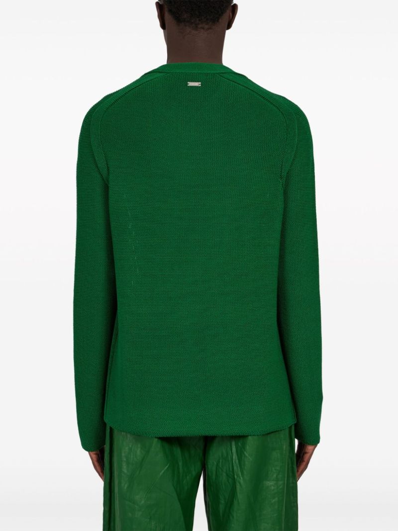 Green V-neck Jumper