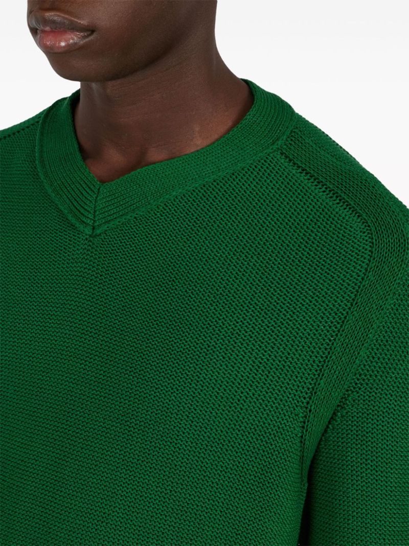 Green V-neck Jumper