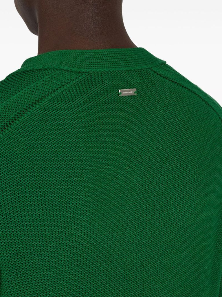 Green V-neck Jumper