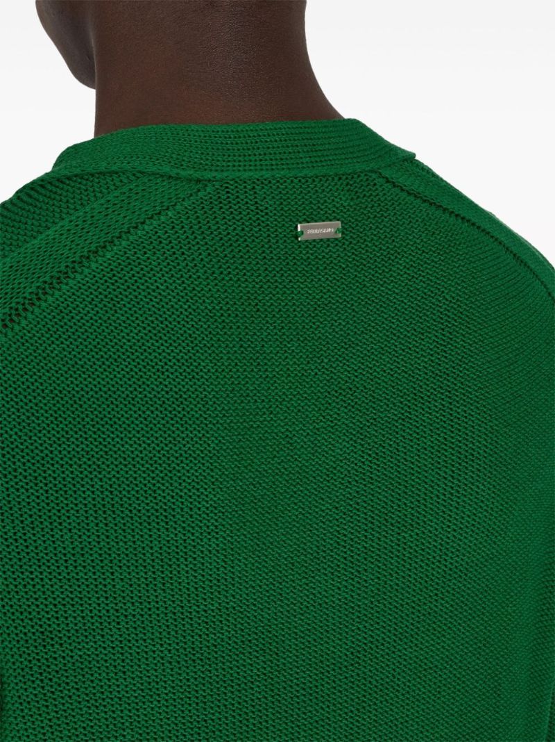Green V-neck Jumper