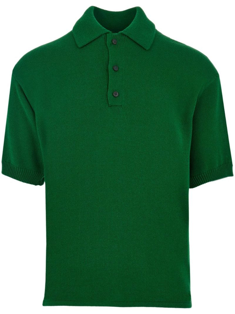 Green Knitted Polo Shirt