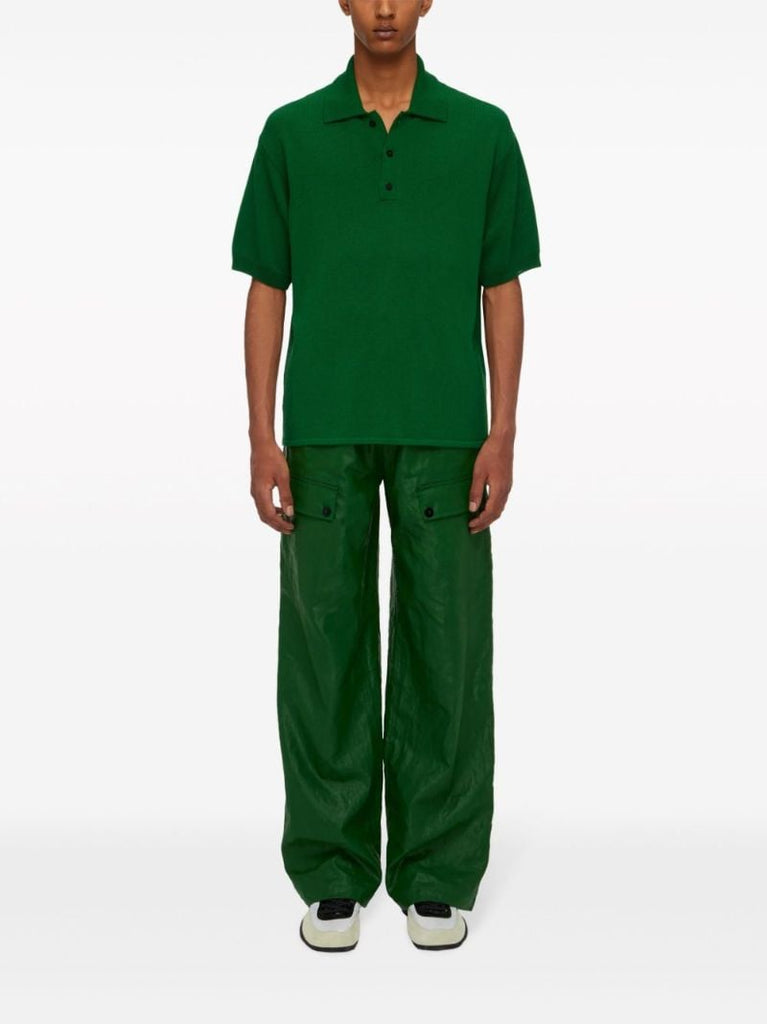 Green Knitted Polo Shirt