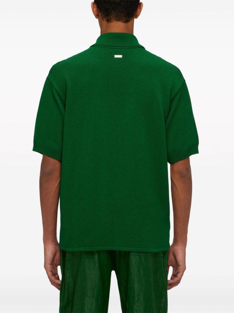 Green Knitted Polo Shirt