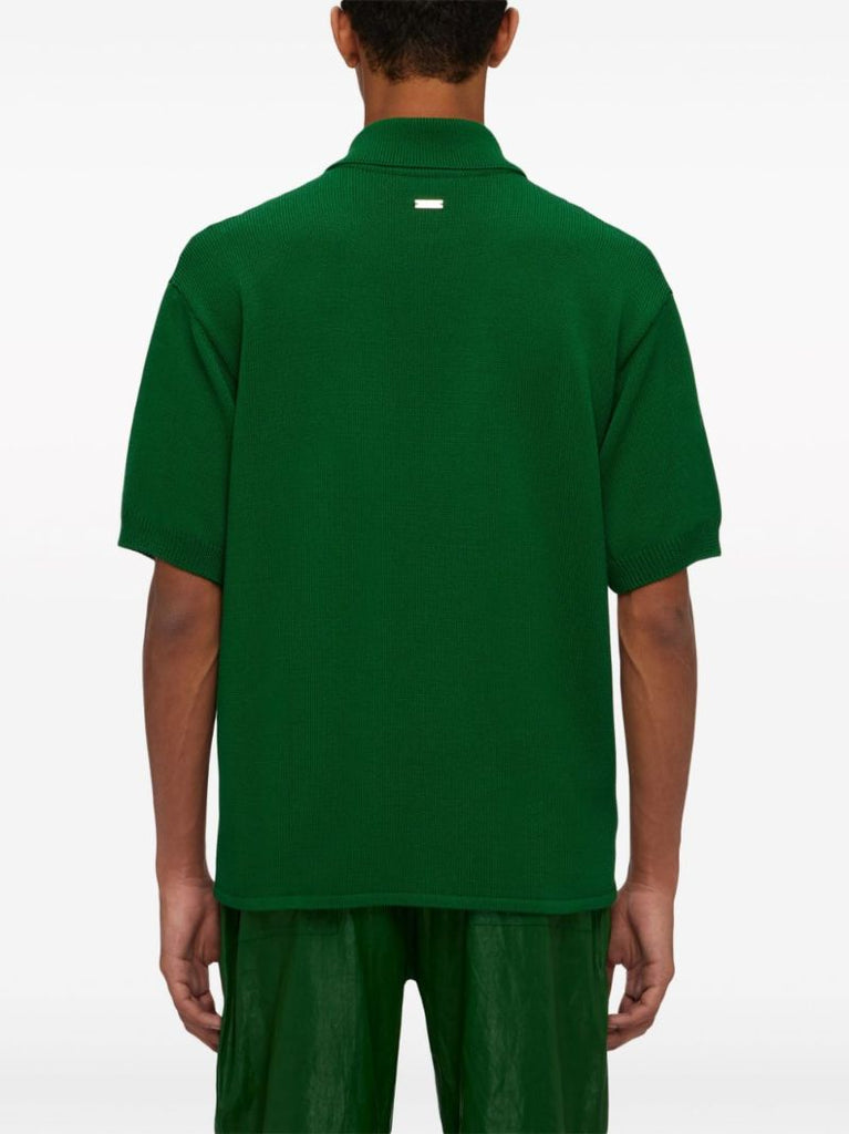 Green Knitted Polo Shirt