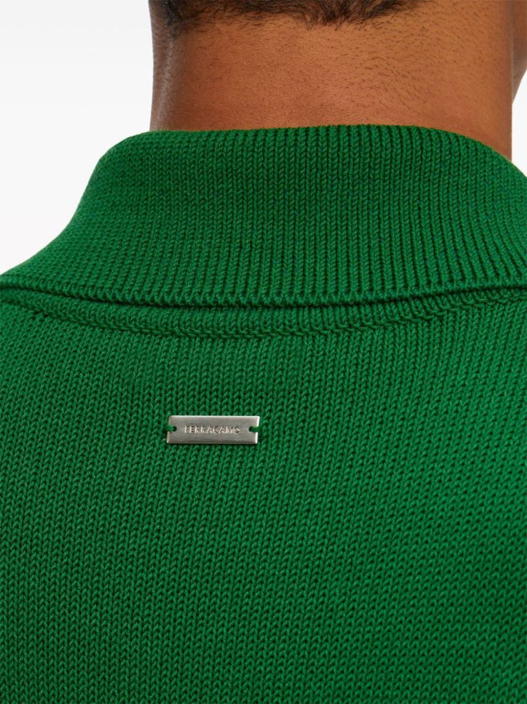 Green Knitted Polo Shirt