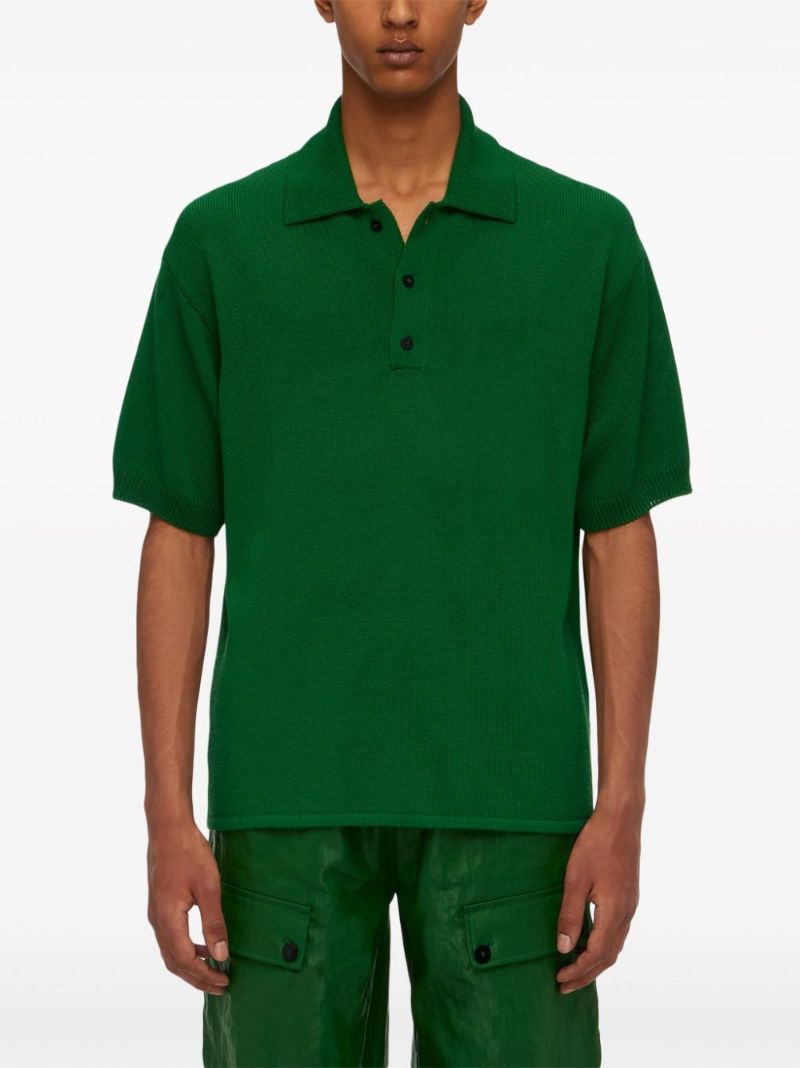 Green Knitted Polo Shirt