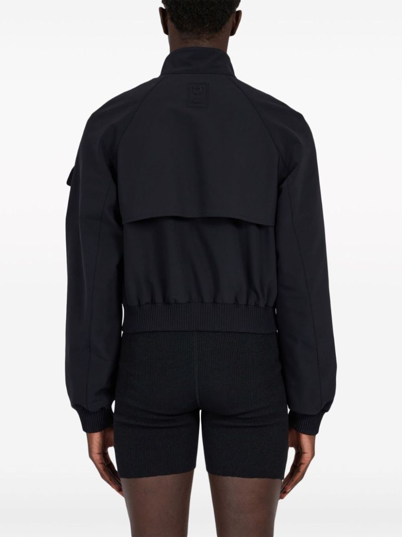 Black Cropped Bomber Jacket