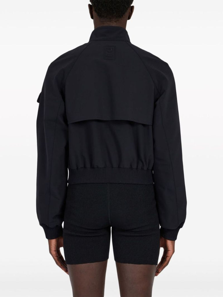 Black Cropped Bomber Jacket