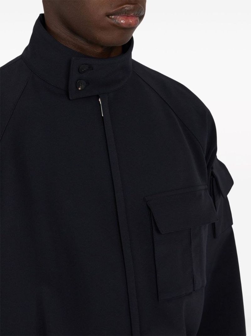 Black Cropped Bomber Jacket