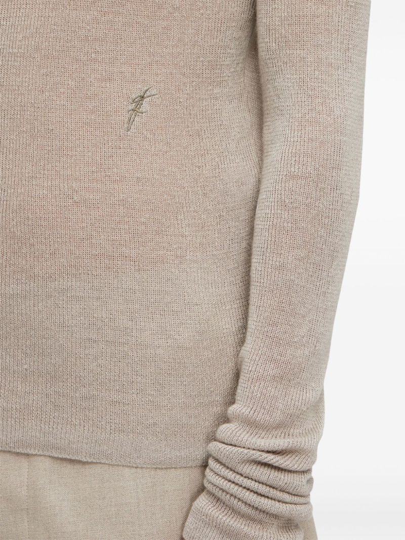 Neutral Crew-neck Linen Sweater