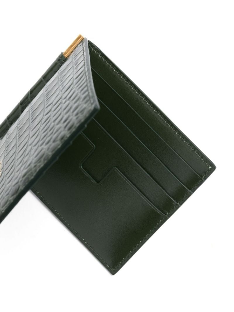 Green Crocodile-effect Leather Wallet