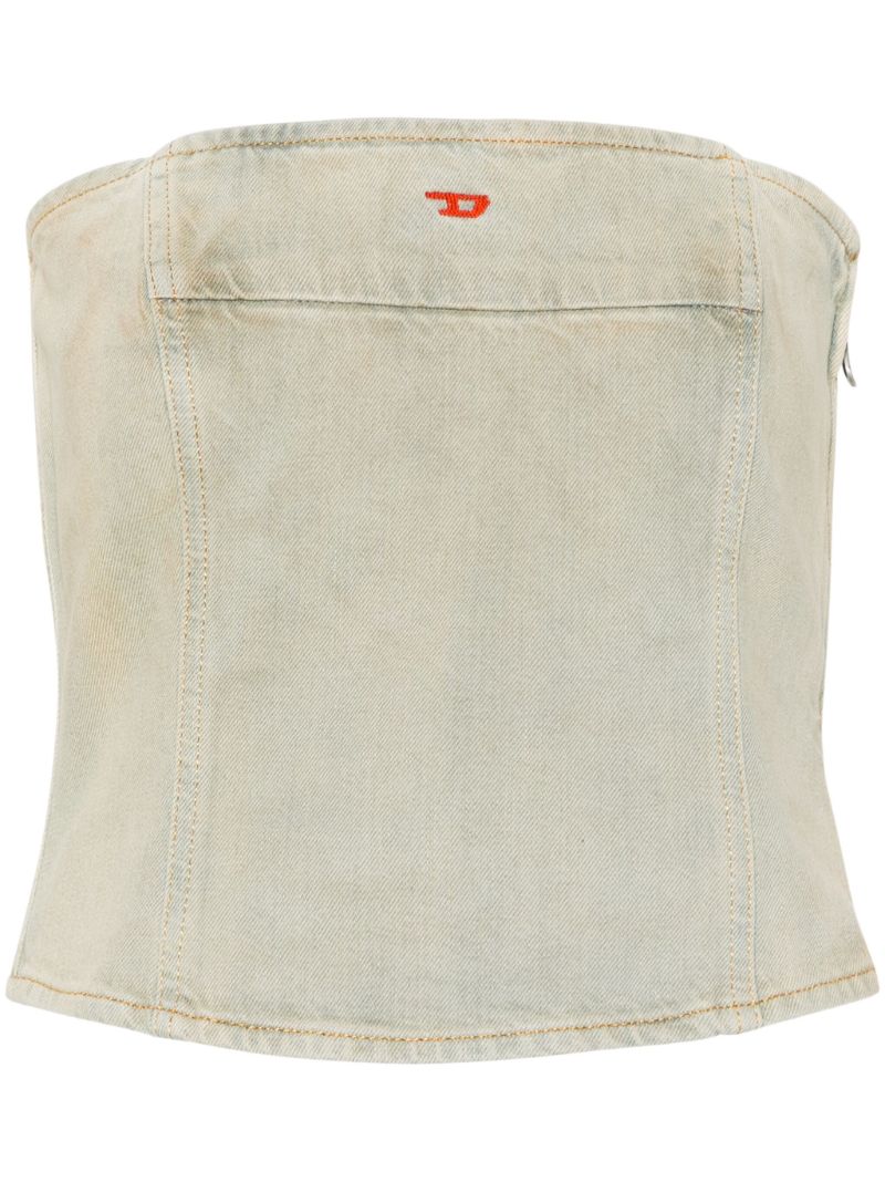 Green De-ville Denim Bandeau Top