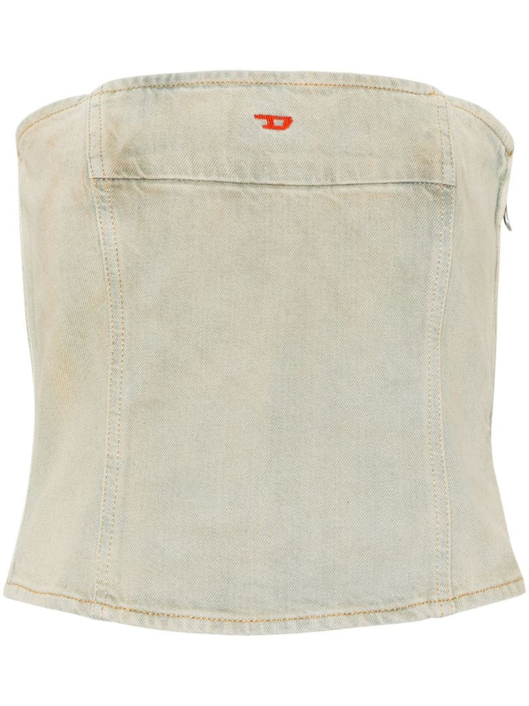 Green De-ville Denim Bandeau Top