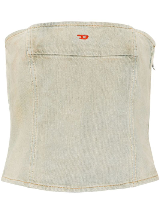 Green De-ville Denim Bandeau Top